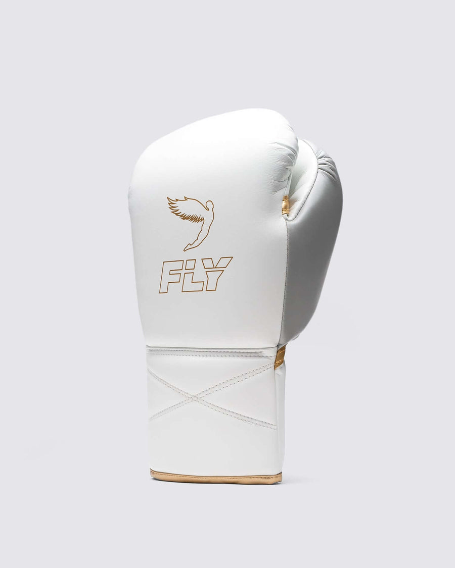 Fly Boxing Gloves White/Silver/Gold Heavy Bag