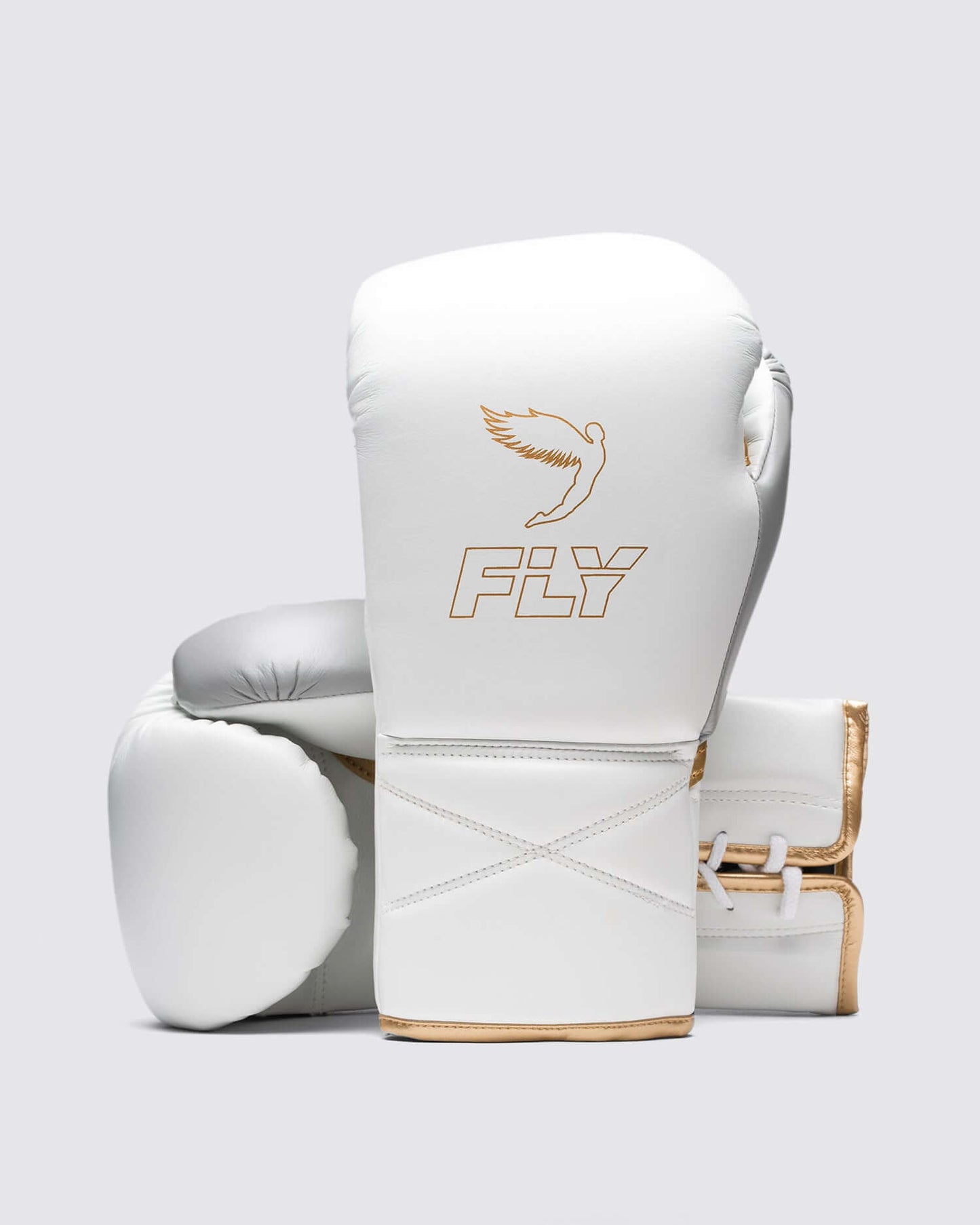 Fly Boxing Gloves White/Silver/Gold Heavy Bag