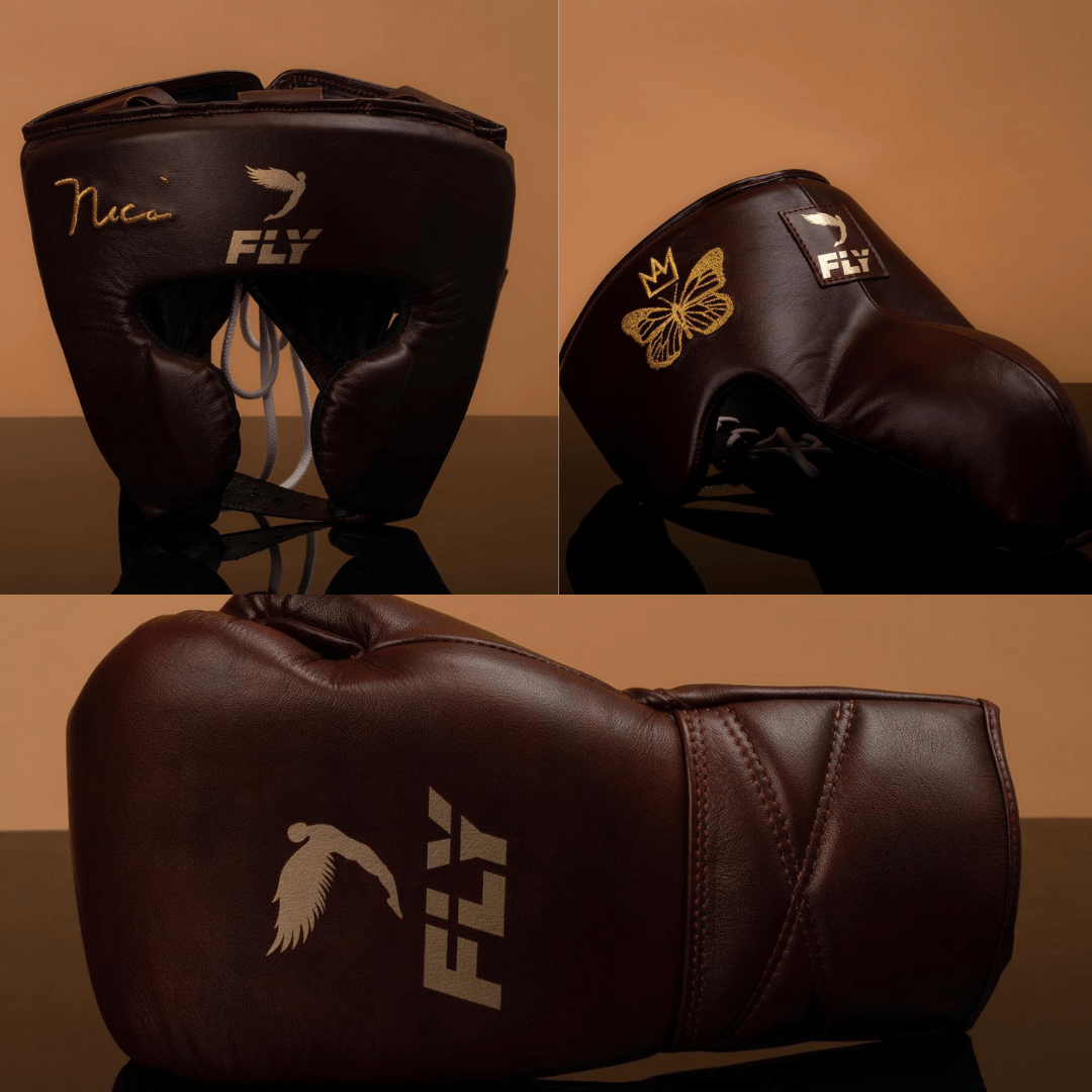 Fly Boxing Set Maroon/Gold Boxing Gear