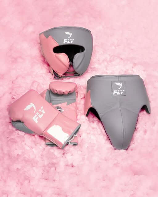 Fly Boxing Set Grey/Pink Premium Leather
