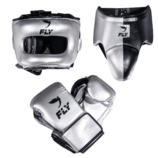 Fly Boxing Set Silver/Black Fitness Boxing