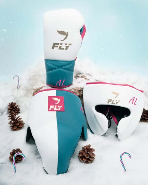 Fly Boxing Set White/Teal Custom Fit