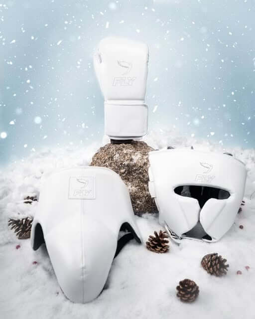 Fly Boxing Set White Lace-Up Gloves