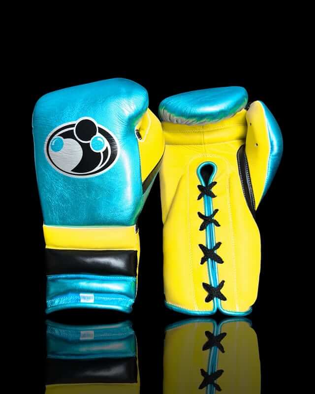 Grant Boxing Gloves Blue/Black/Yellow Leather