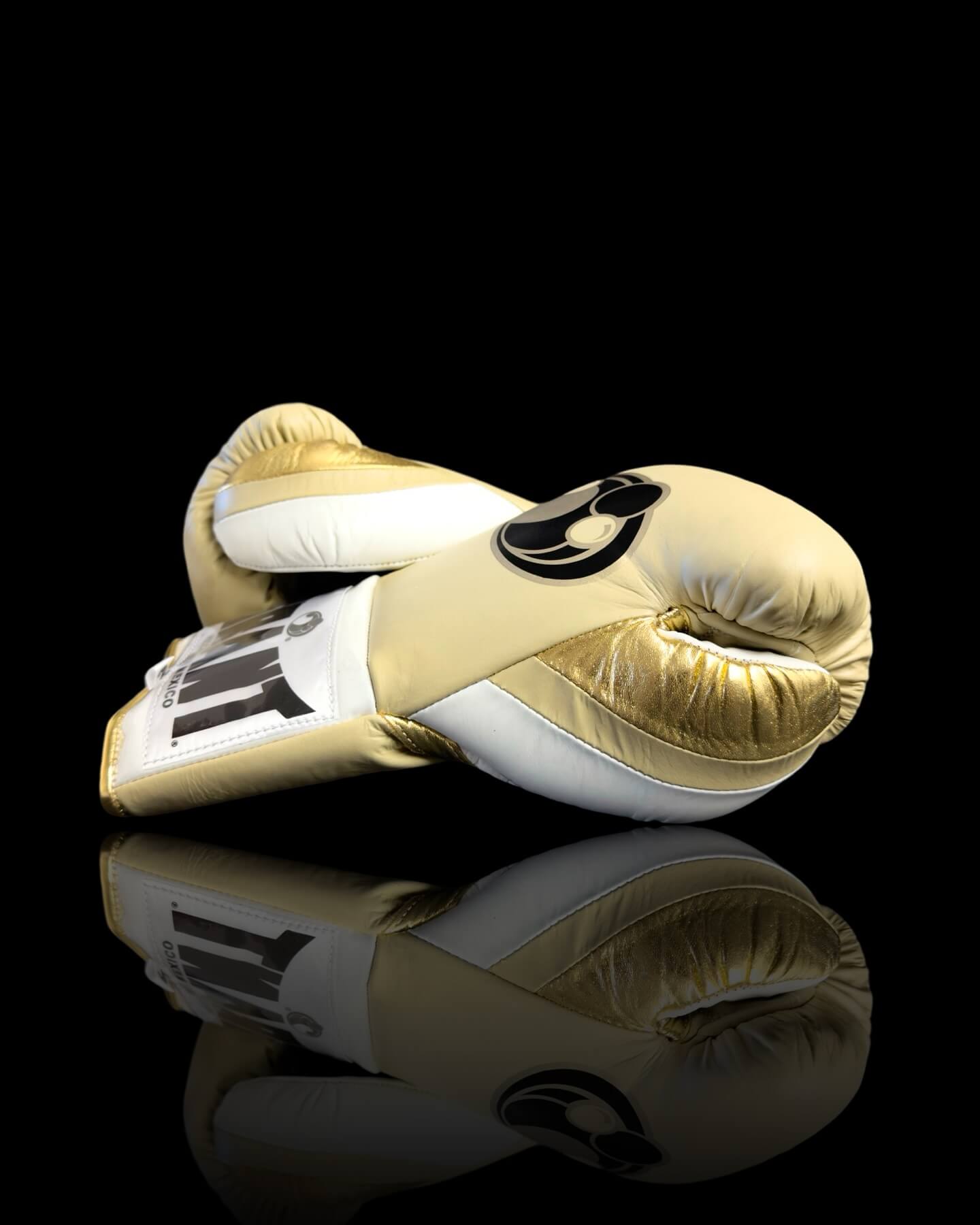 Grant Boxing Gloves in Gold/White colorway - Professional Lace-Up training gloves