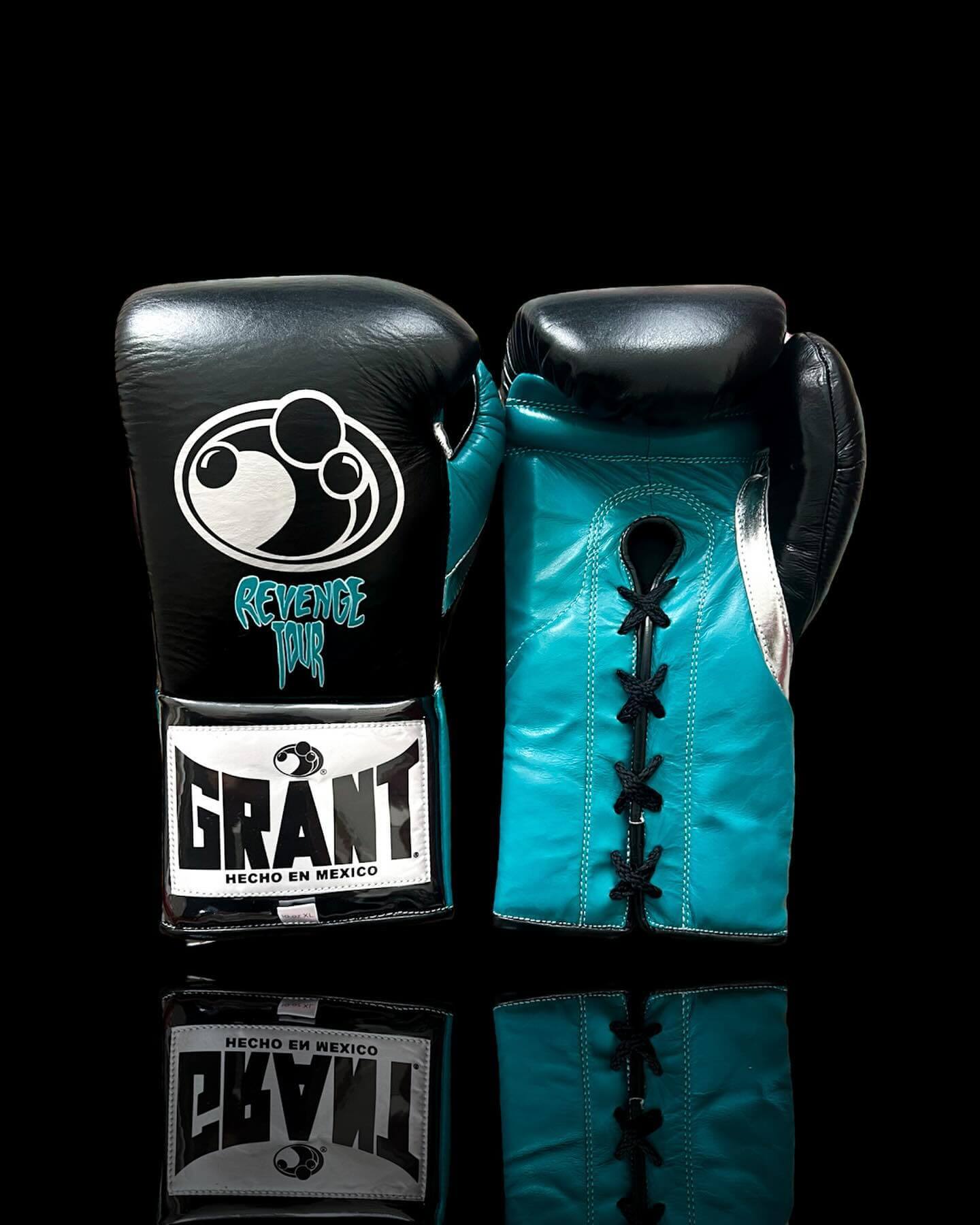 Grant Boxing Gloves in Red/White/Black colorway - Professional Lace-Up training gloves