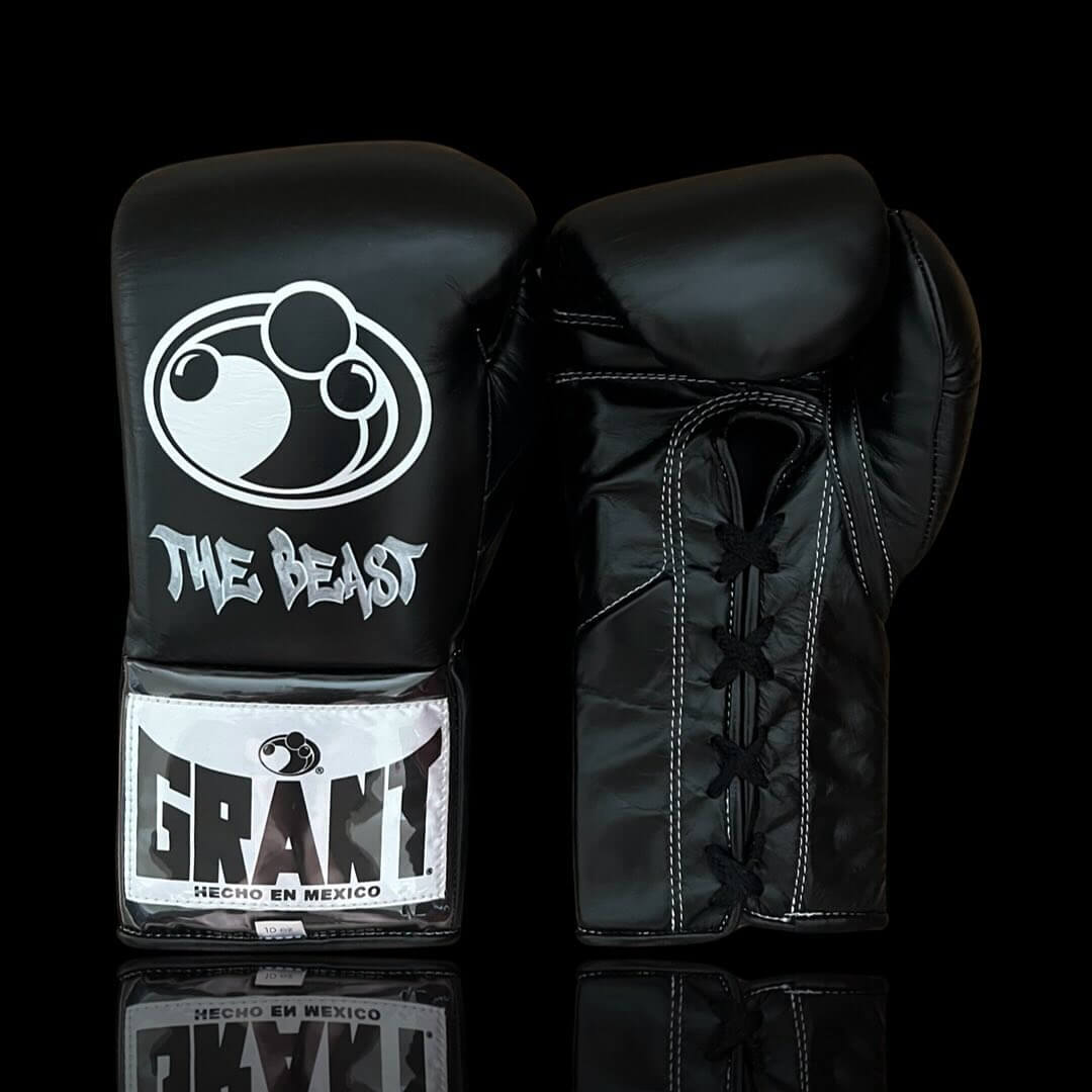 Grant Boxing Gloves in Black colorway - Professional Lace-Up training gloves