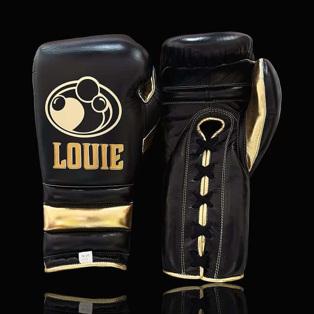 Grant Boxing Gloves in Black/Gold colorway - Professional Lace-Up training gloves
