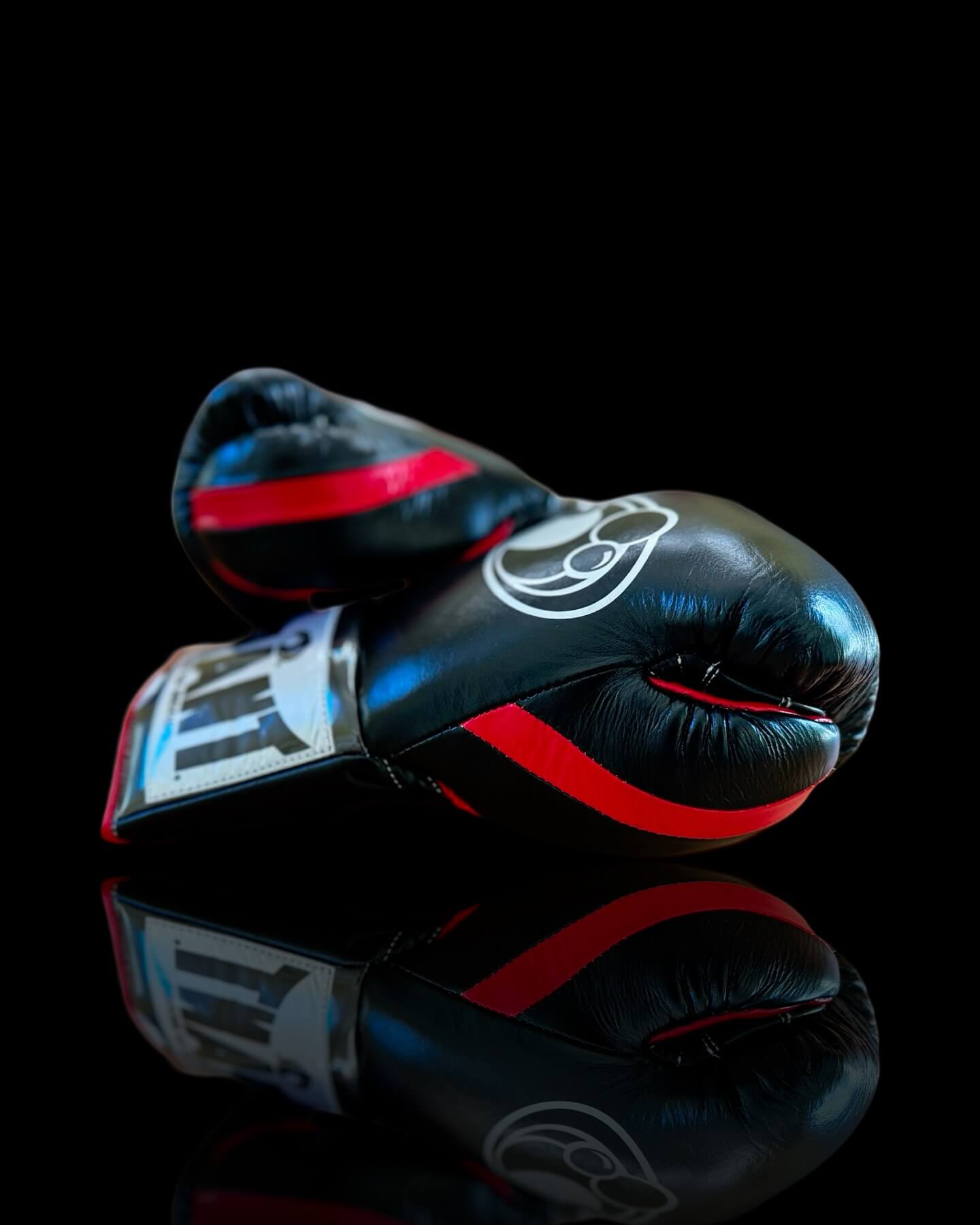 Grant Boxing Gloves in Black/Red colorway - Professional Lace-Up training gloves
