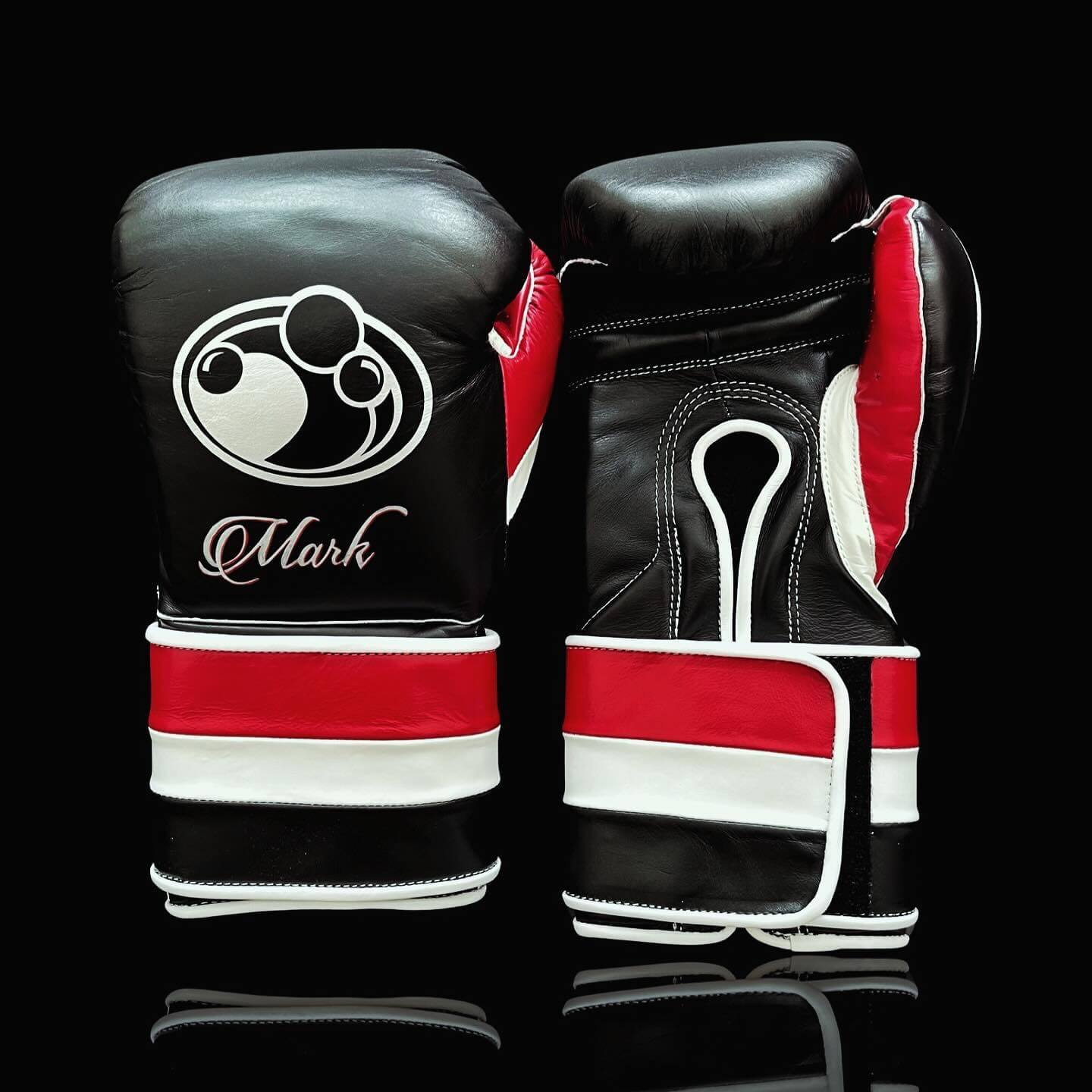 Grant Boxing Gloves in Black/Red/White colorway - Professional Velcro training gloves