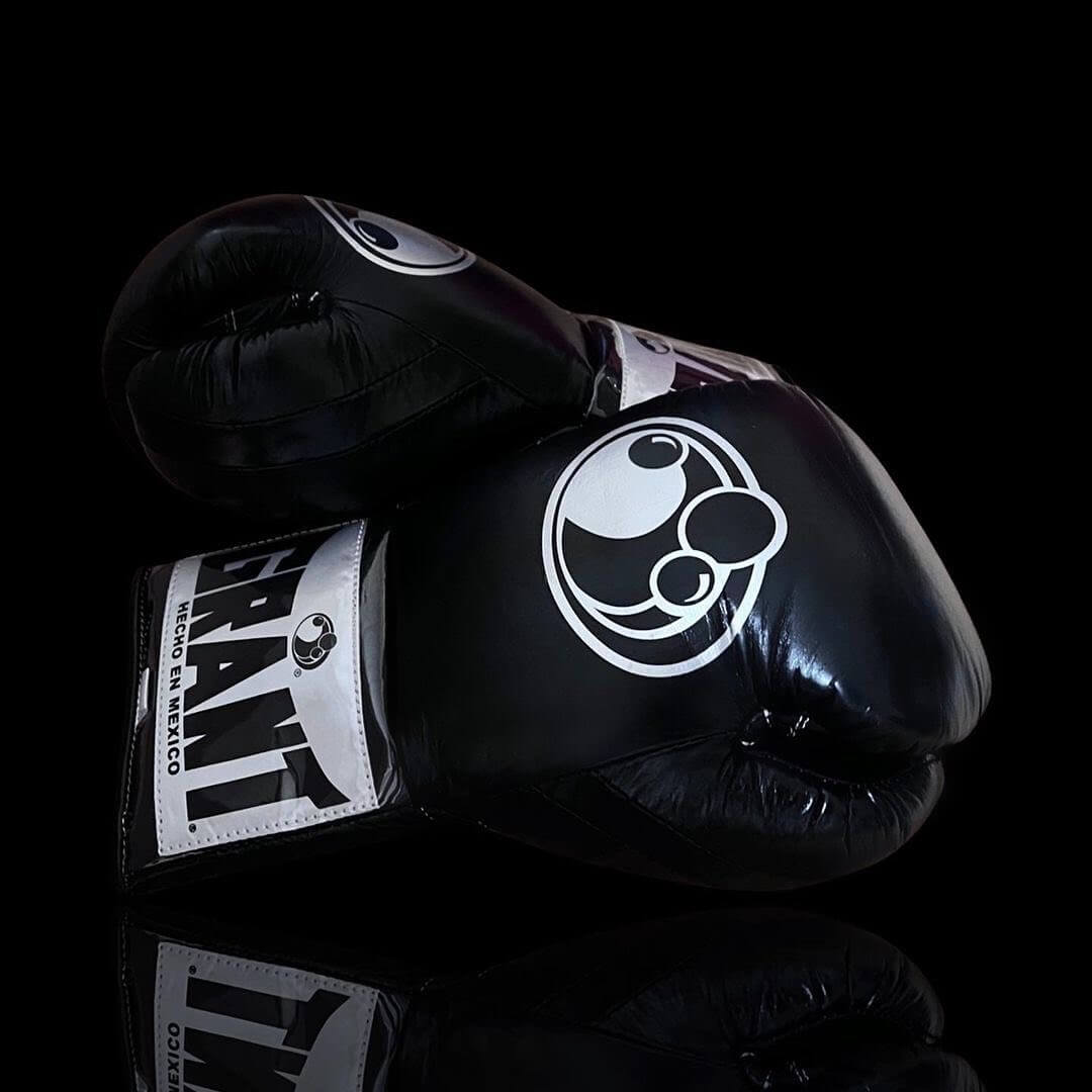 Grant Boxing Gloves in Black colorway - Professional Lace-Up training gloves