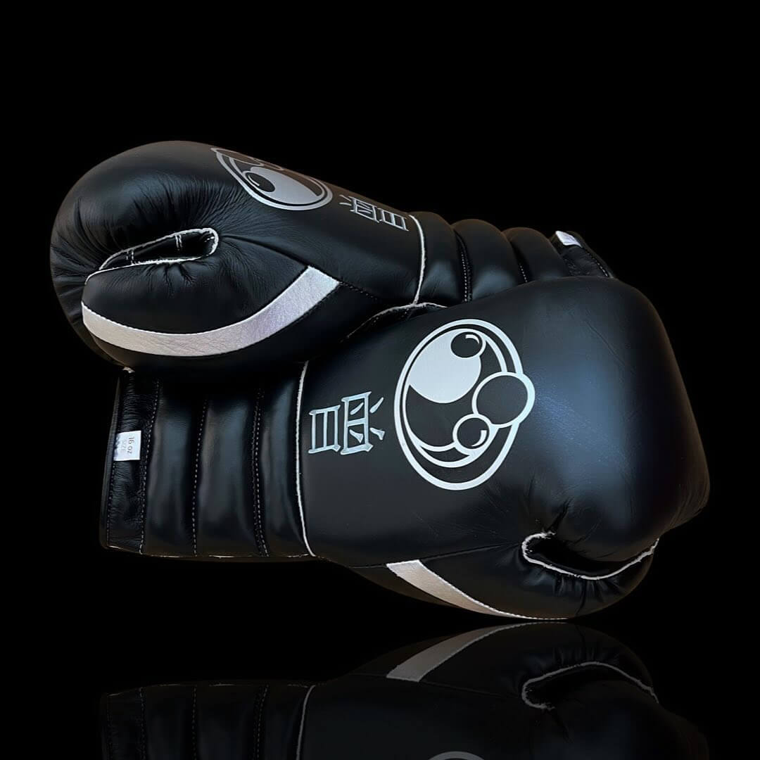 Grant Boxing Gloves in Black colorway - Professional Lace-Up training gloves