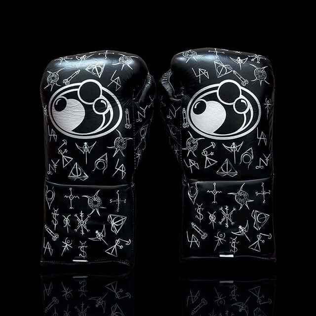 Grant Boxing Gloves in Black/White colorway - Professional Lace-Up training gloves