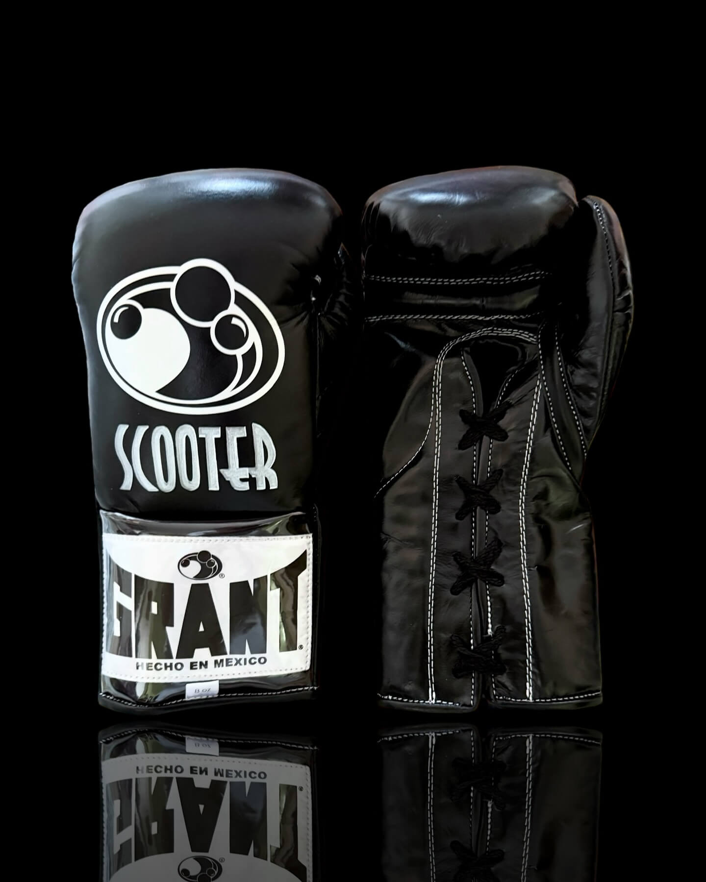 Grant Boxing Gloves in Black colorway - Professional Lace-Up training gloves