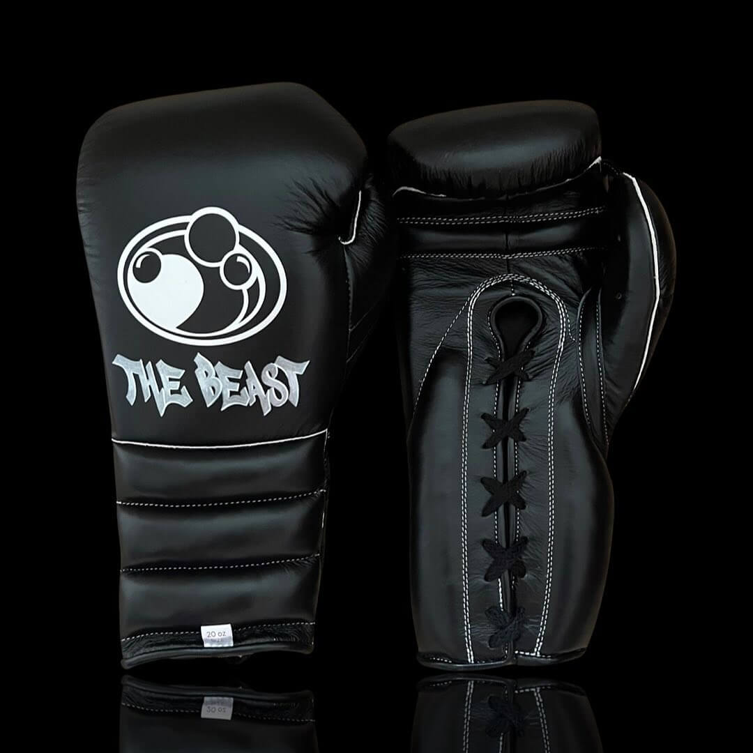 Grant Boxing Gloves in Black colorway - Professional Lace-Up training gloves
