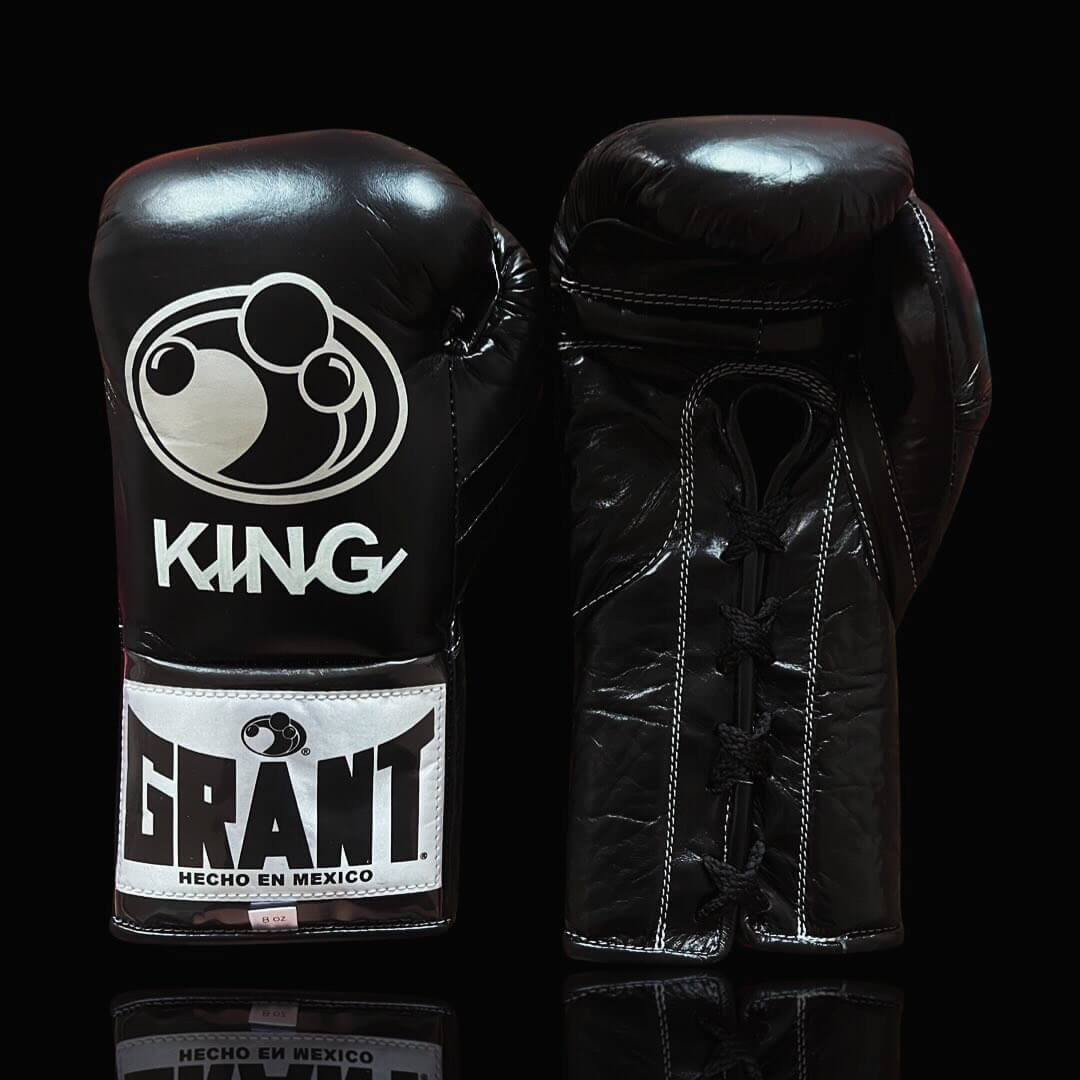 Grant Boxing Gloves in Black colorway - Professional Lace-Up training gloves
