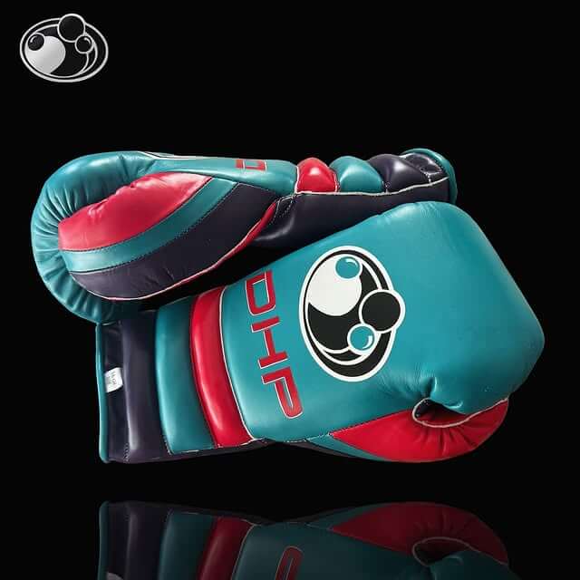Grant Boxing Gloves in Blue/Purple/Red colorway - Professional Lace-Up training gloves