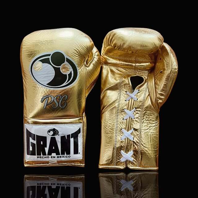 Grant Boxing Gloves in Golden colorway - Professional Lace-Up training gloves
