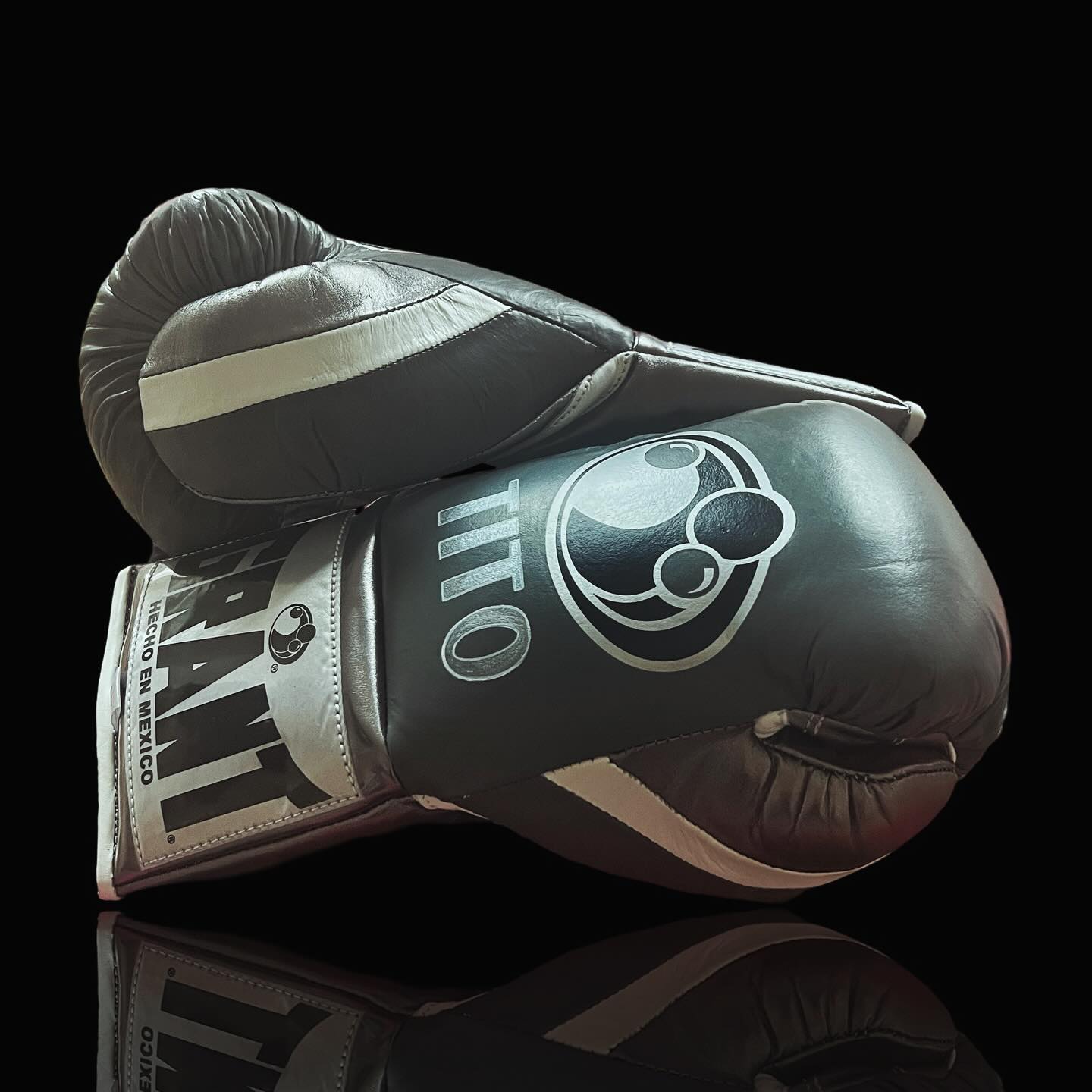 Grant Boxing Gloves in Grey/Slate-Grey colorway - Professional Lace-Up training gloves