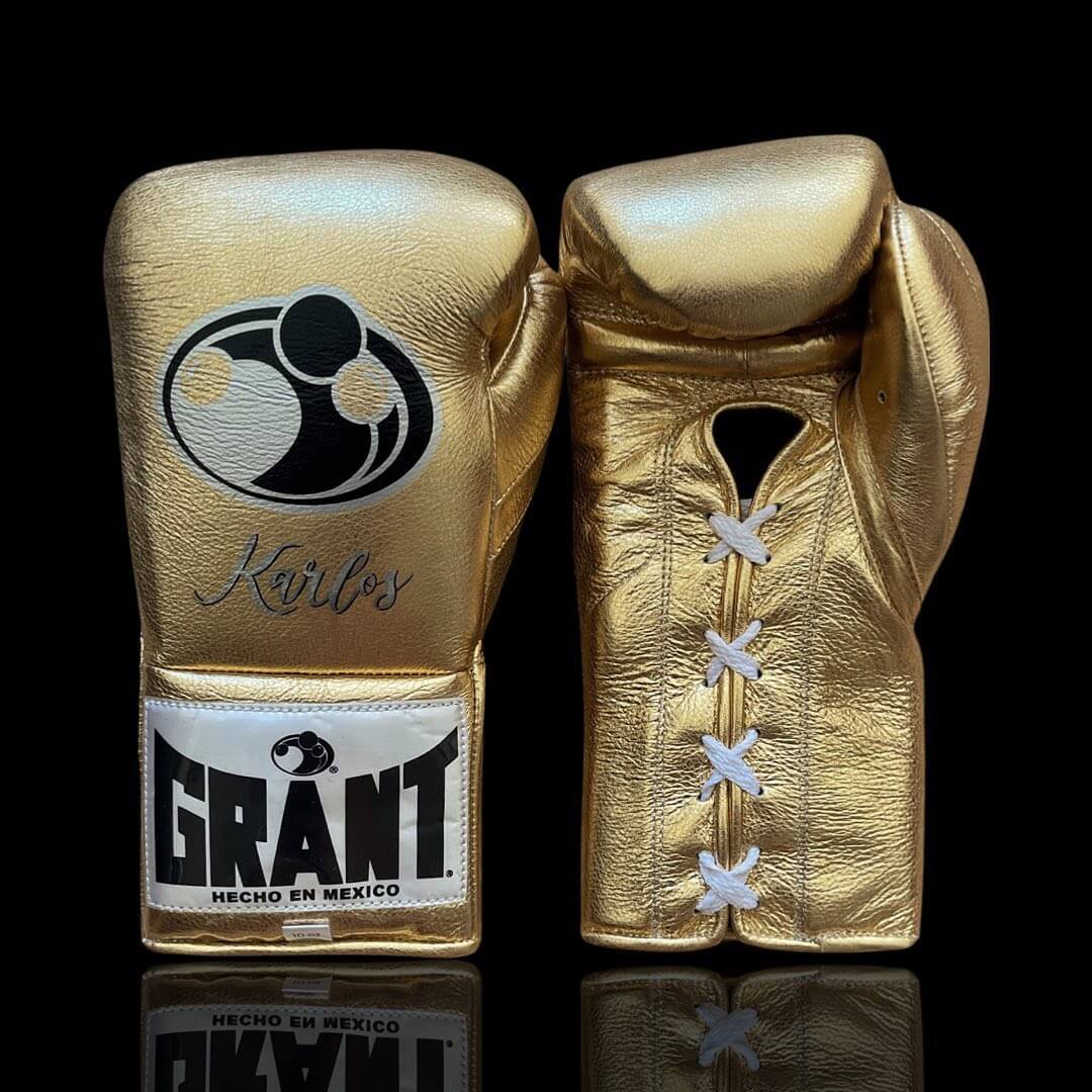 Grant Boxing Gloves in Light-Gold colorway - Professional Lace-Up training gloves
