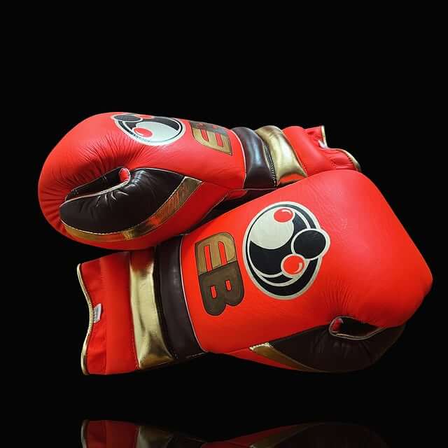 Grant Boxing Gloves in Orange/Purple/Gold colorway - Professional Lace-Up training gloves