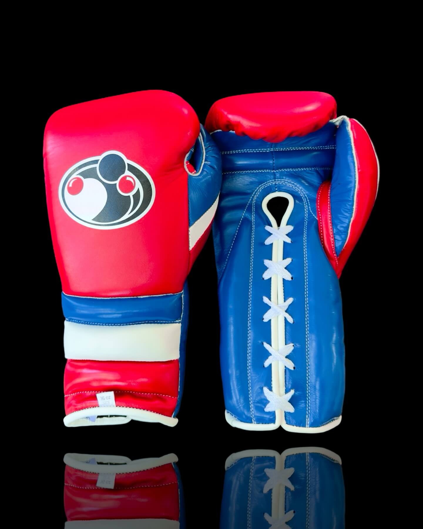Grant Boxing Gloves in Pink/Blue/White colorway - Professional Lace-Up training gloves