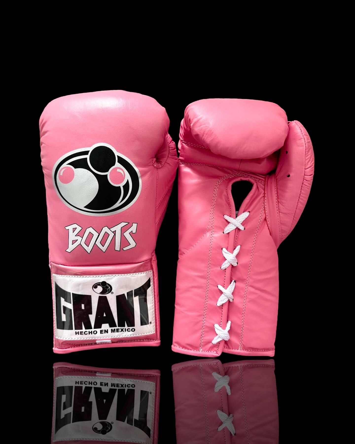 Grant Boxing Gloves in Pink colorway - Professional Lace-Up training gloves