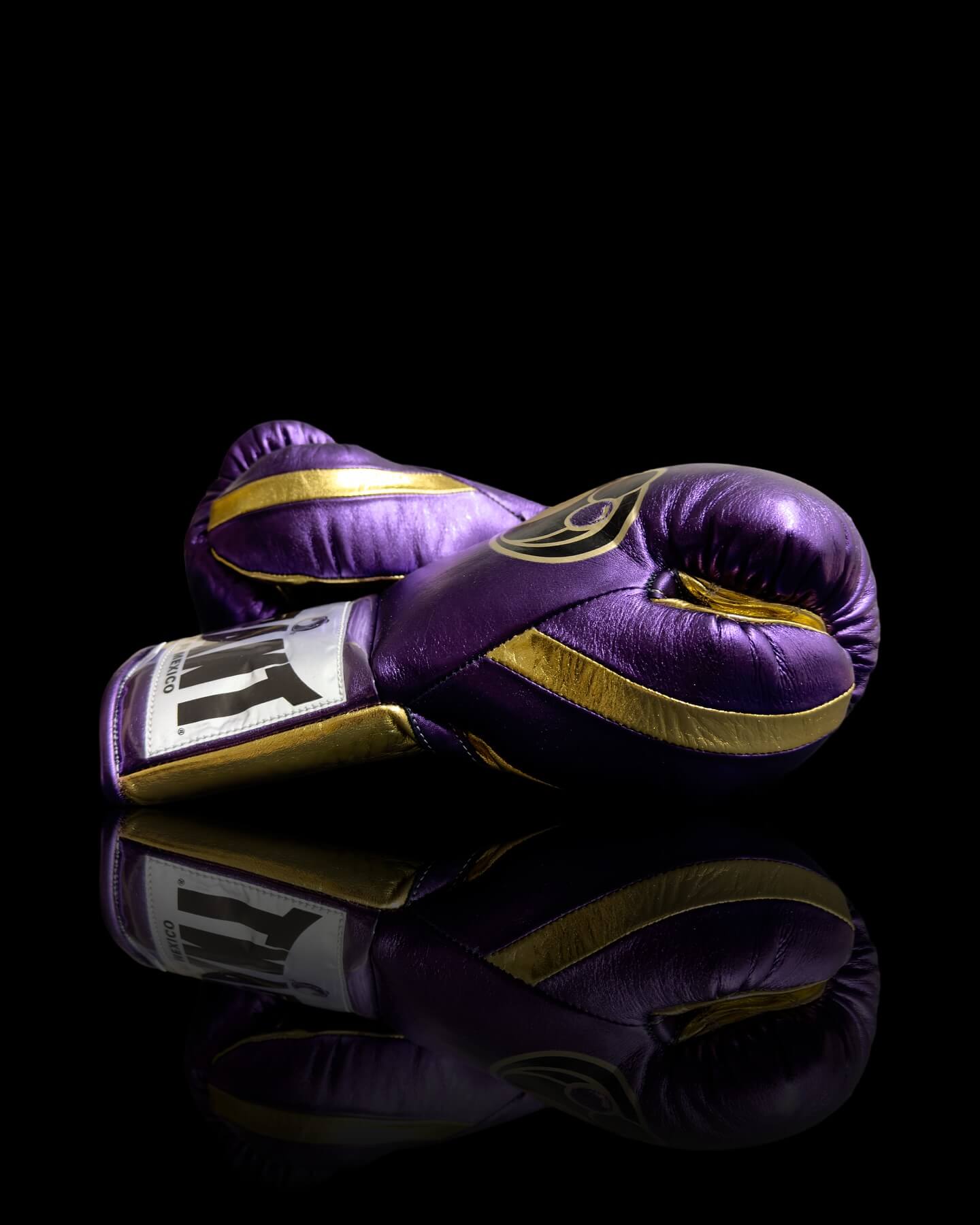 Grant Boxing Gloves in Purple/Gold colorway - Professional Lace-Up training gloves