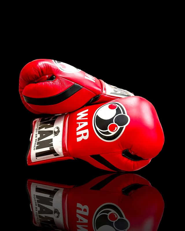 Grant Boxing Gloves in Red/Black colorway - Professional Lace-Up training gloves