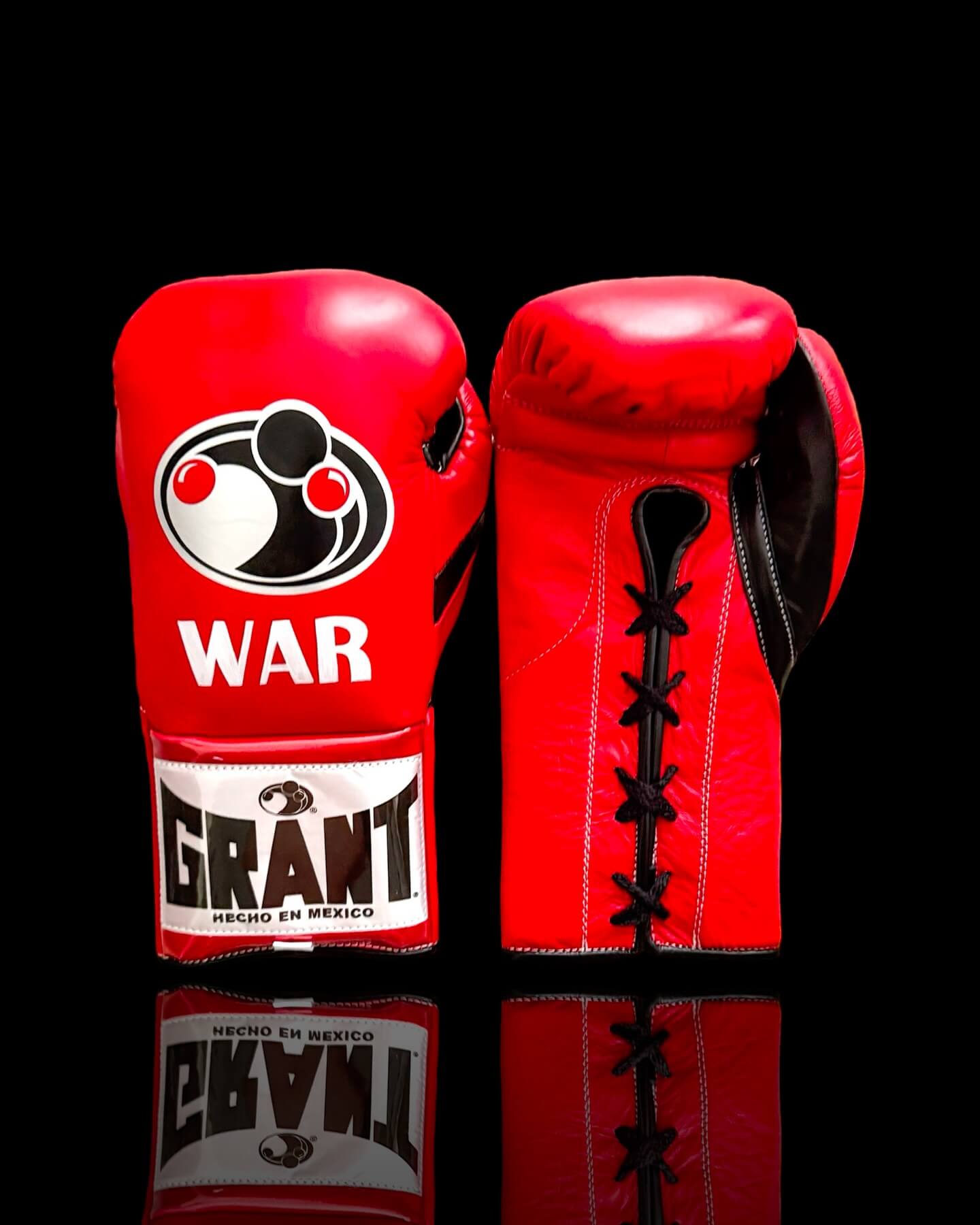 Grant Boxing Gloves in Red/Black colorway - Professional Lace-Up training gloves