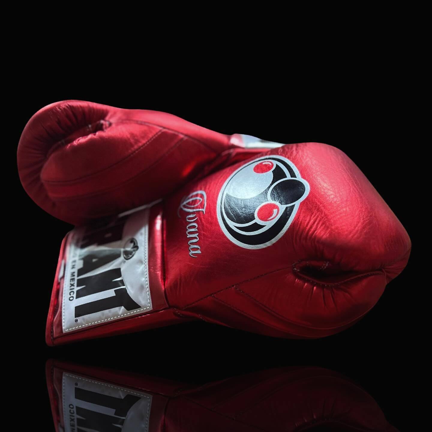 Grant Boxing Gloves in Red colorway - Professional Lace-Up training gloves