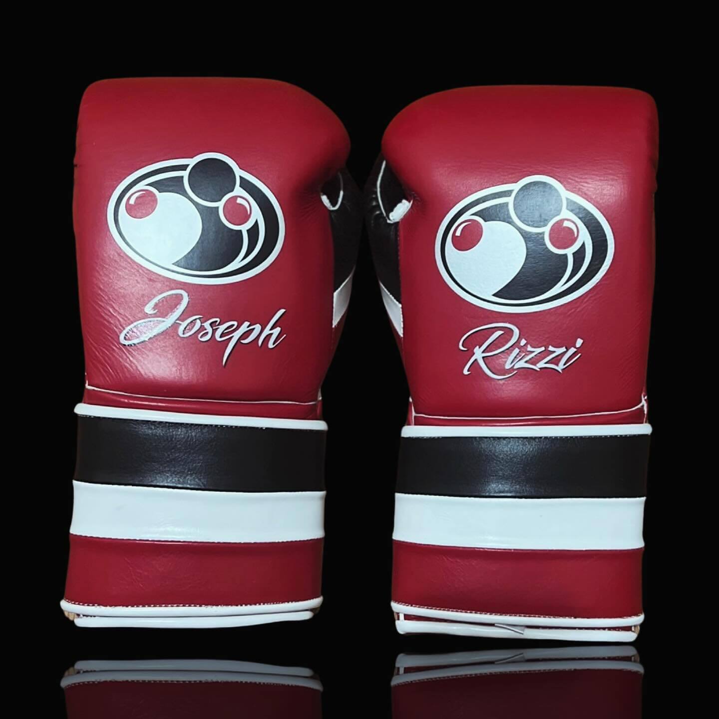 Grant Boxing Gloves in Maroon/Black/White colorway - Professional Velcro training gloves