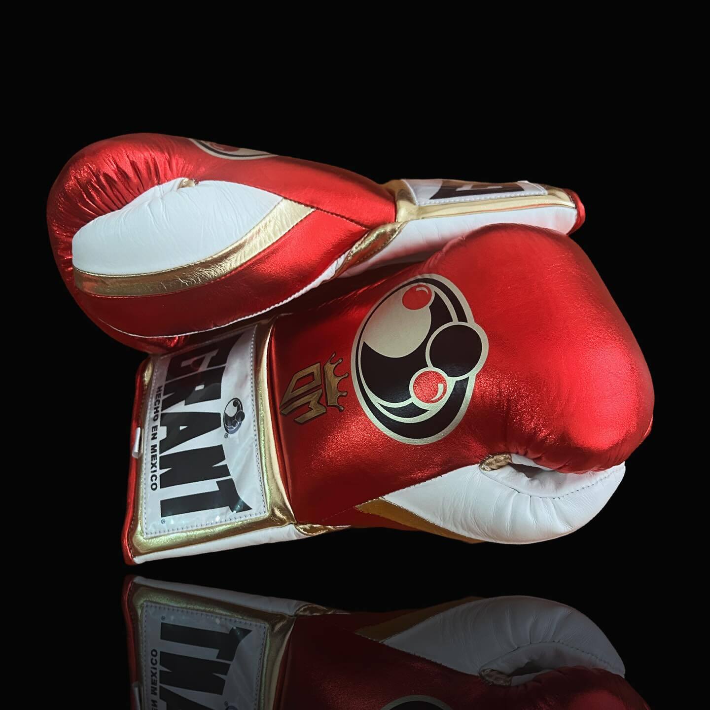 Grant Boxing Gloves in Red/White/Silver colorway - Professional Lace-Up training gloves