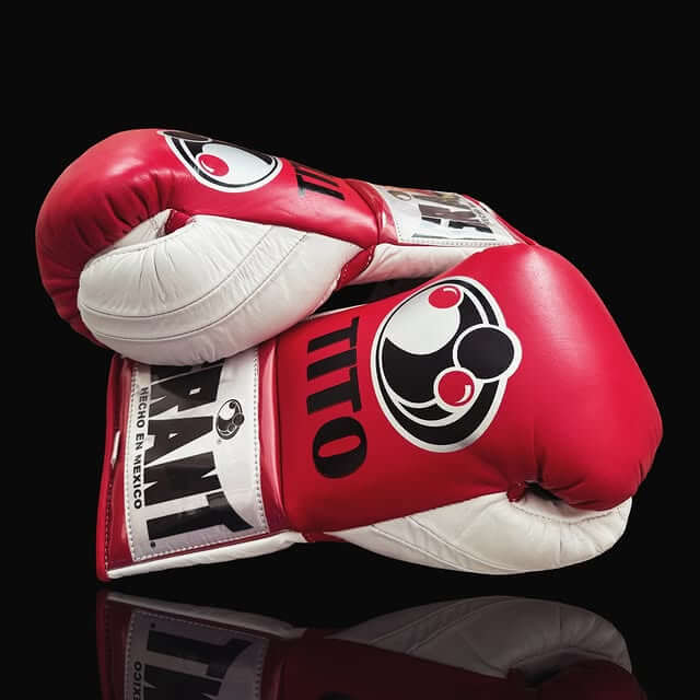 Grant Boxing Gloves in Red/White colorway - Professional Lace-Up training gloves