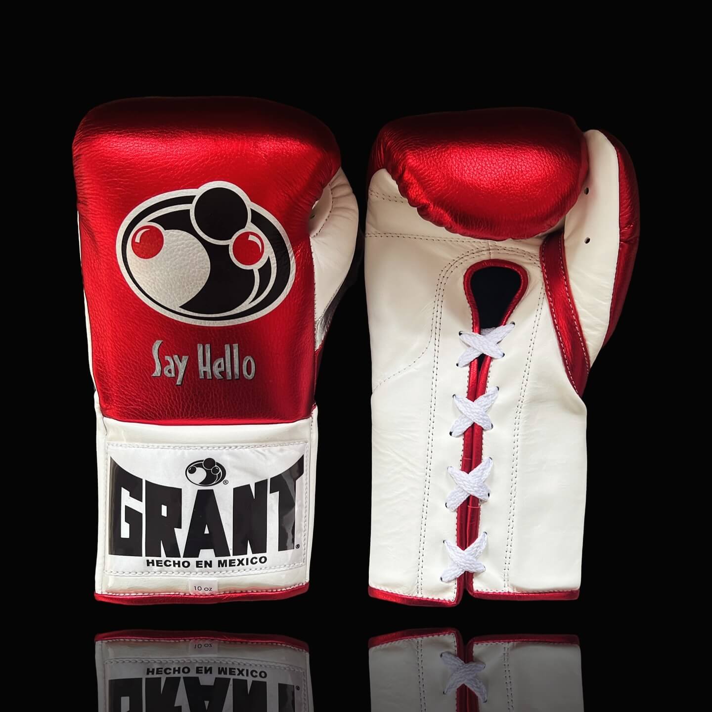 Grant Boxing Gloves in Red/White colorway - Professional Lace-Up training gloves