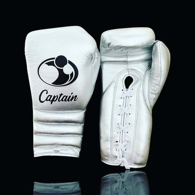 Grant Boxing Gloves in Silver colorway - Professional Lace-Up training gloves