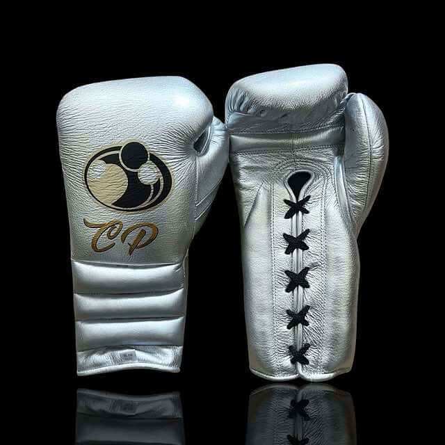 Grant Boxing Gloves in Silver colorway - Professional Lace-Up training gloves