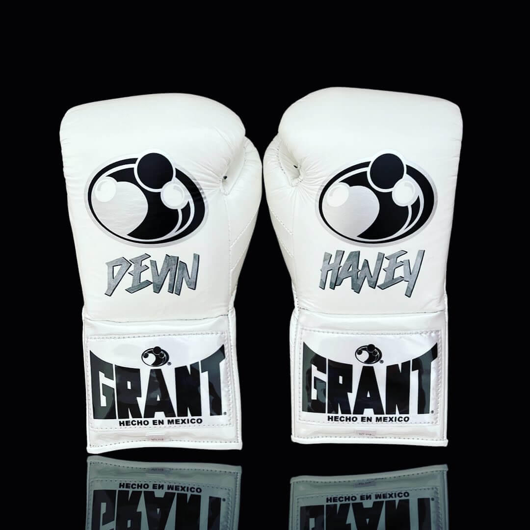 Grant Boxing Gloves in White colorway - Professional Lace-Up training gloves