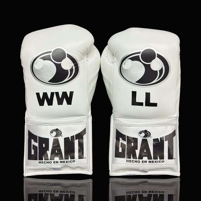Grant Boxing Gloves in White colorway - Professional Lace-Up training gloves