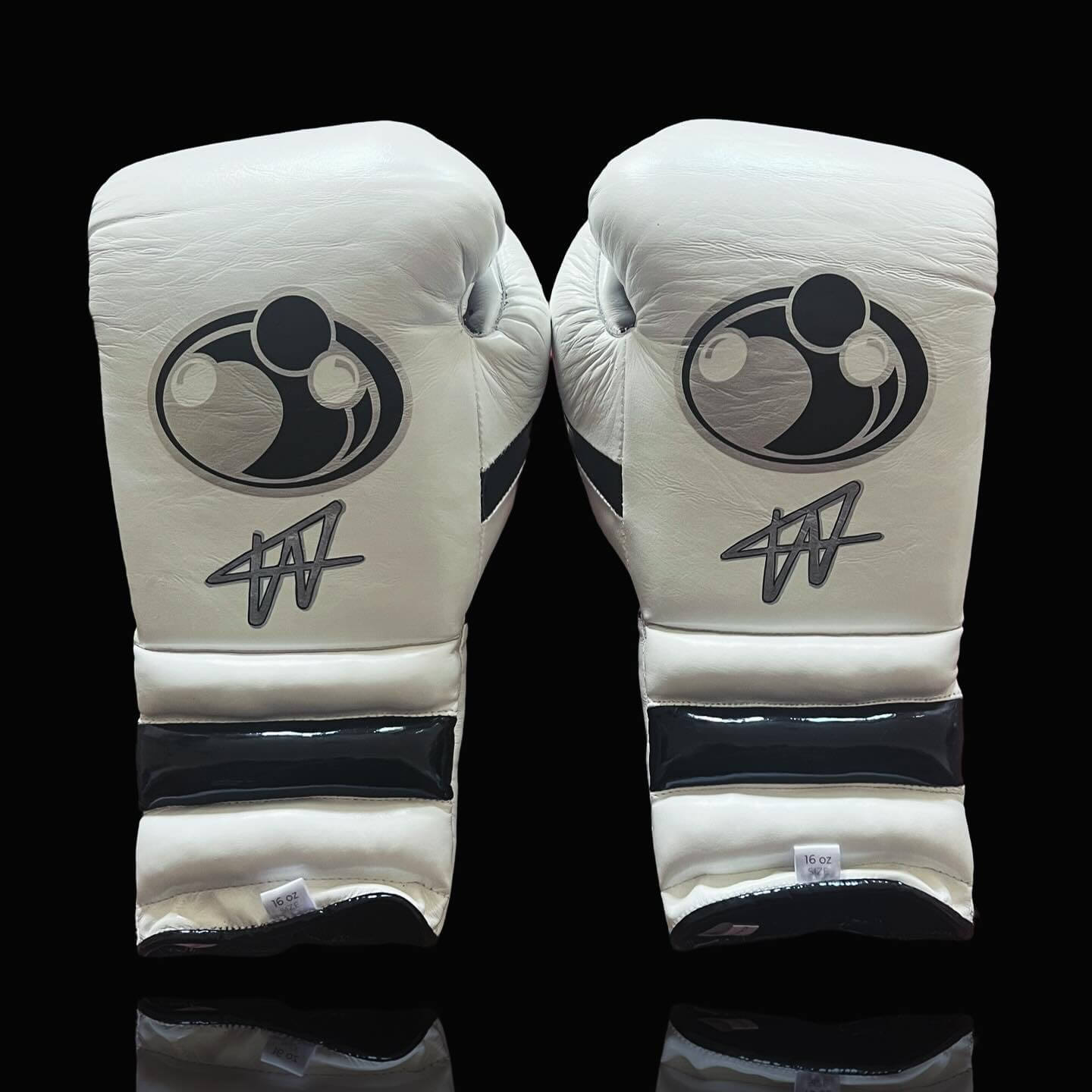 Grant Boxing Gloves in White/Black colorway - Professional Lace-Up training gloves