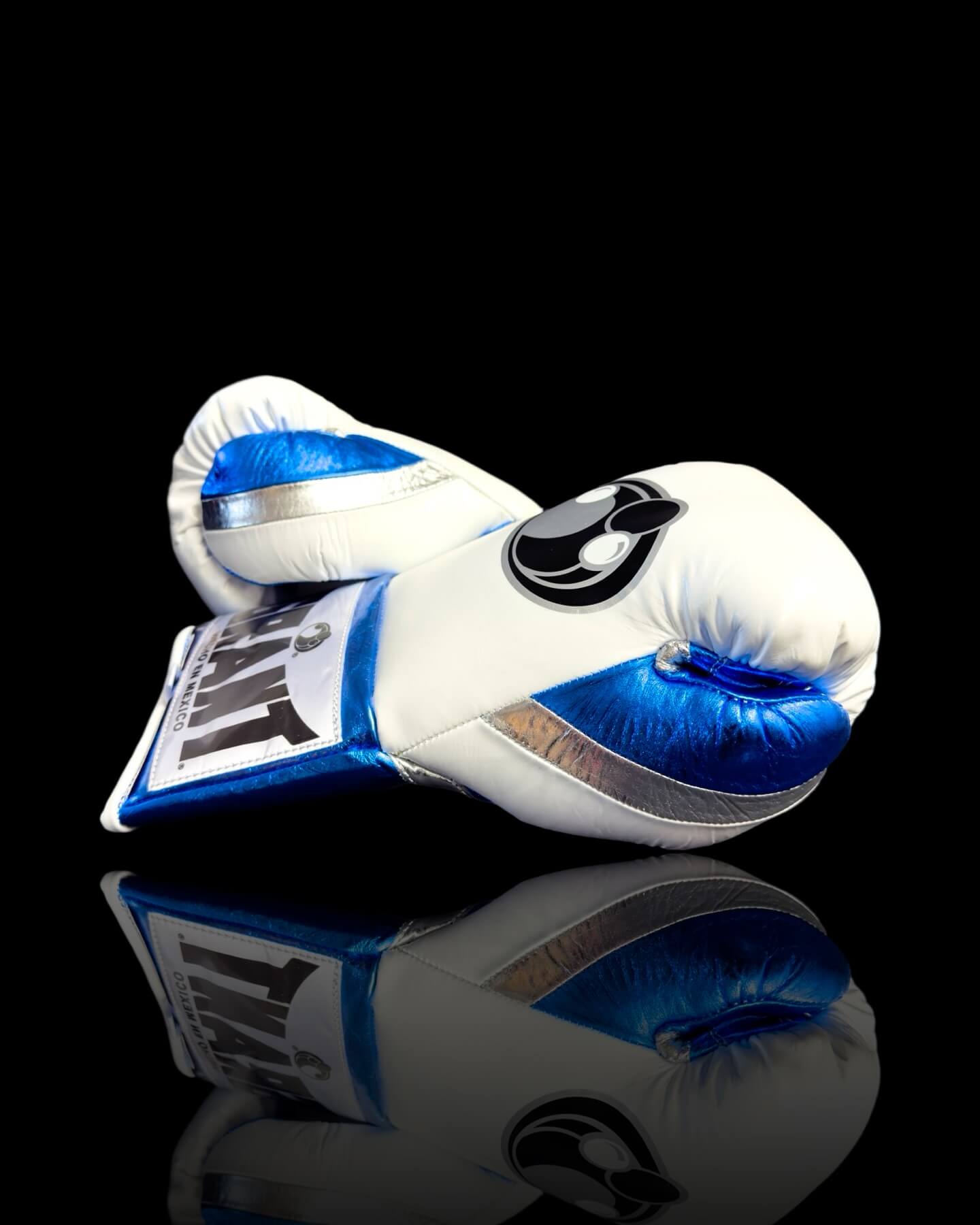 Grant Boxing Gloves in Whhite/Blue colorway - Professional Lace-Up training gloves