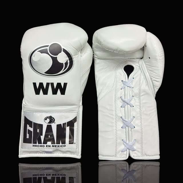 Grant Boxing Gloves in White colorway - Professional Lace-Up training gloves