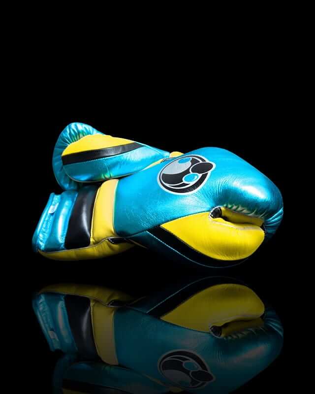 Grant Boxing Gloves Blue/Black/Yellow Leather