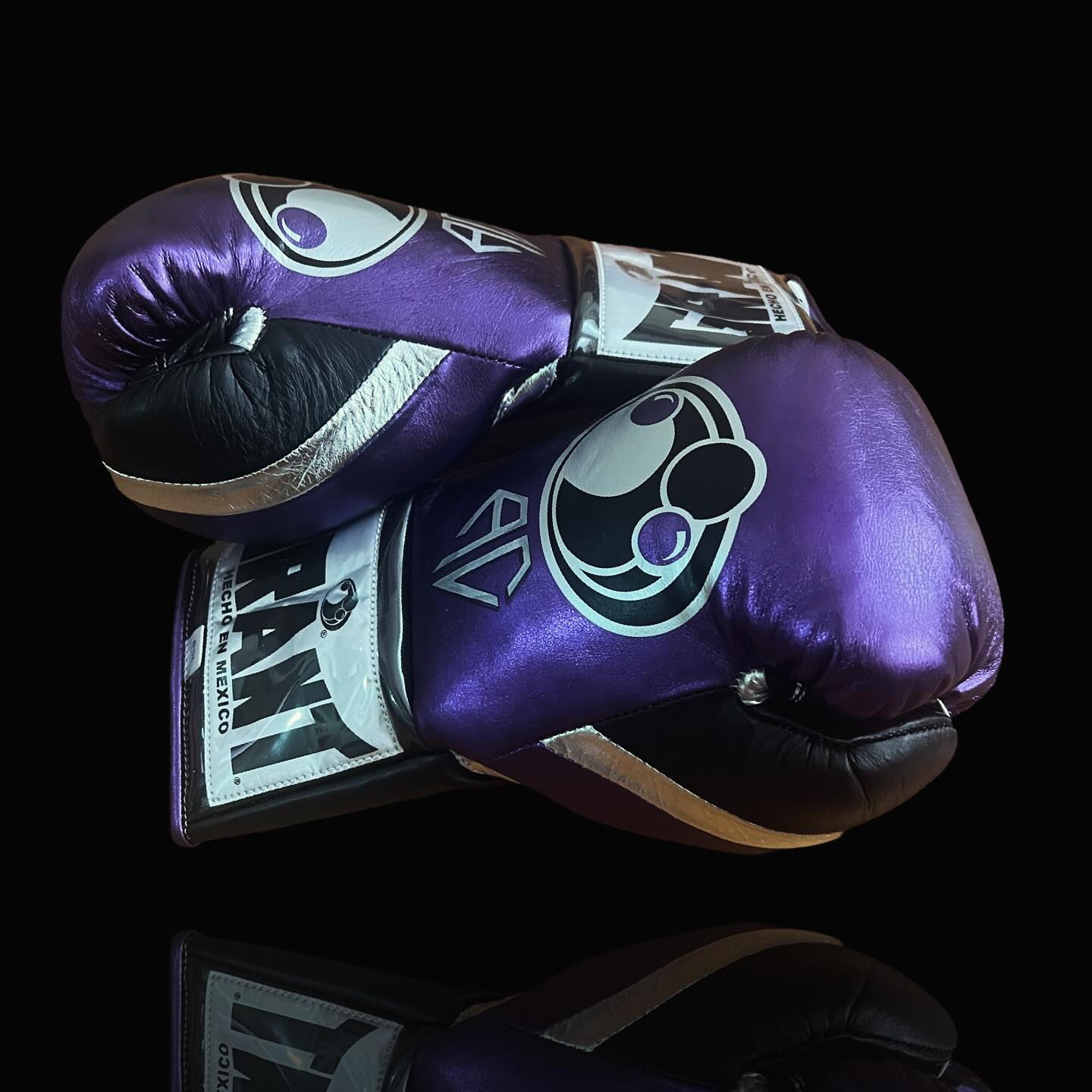 Grant Boxing Gloves in Purple/Black colorway - Professional Lace-Up training gloves