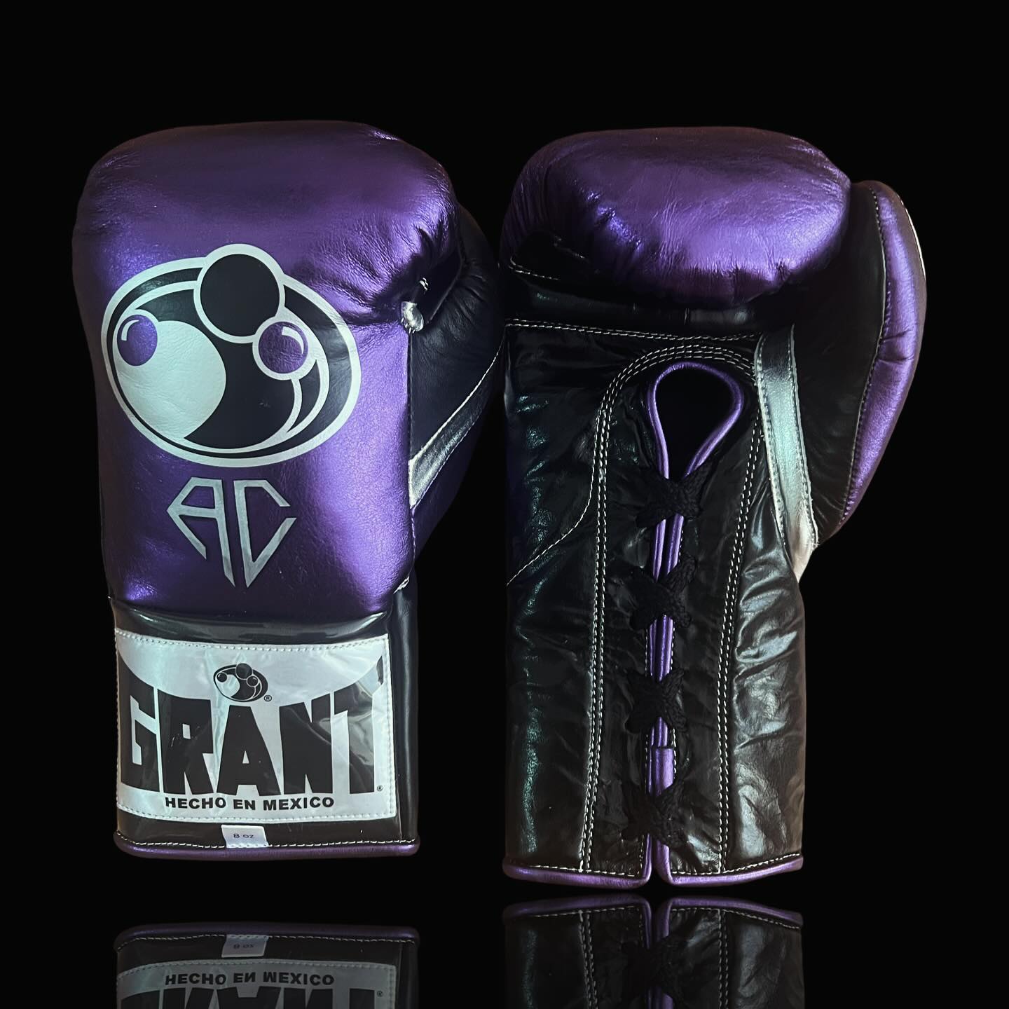 Grant Boxing Gloves in Purple/Black colorway - Professional Lace-Up training gloves