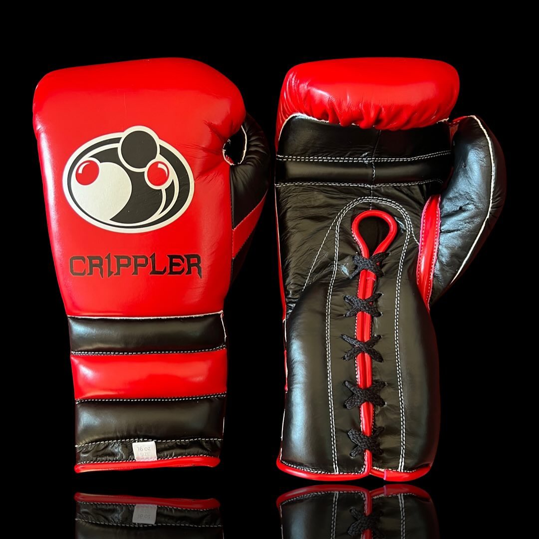 Grant Boxing Gloves in Red/Black colorway - Professional Lace-Up training gloves