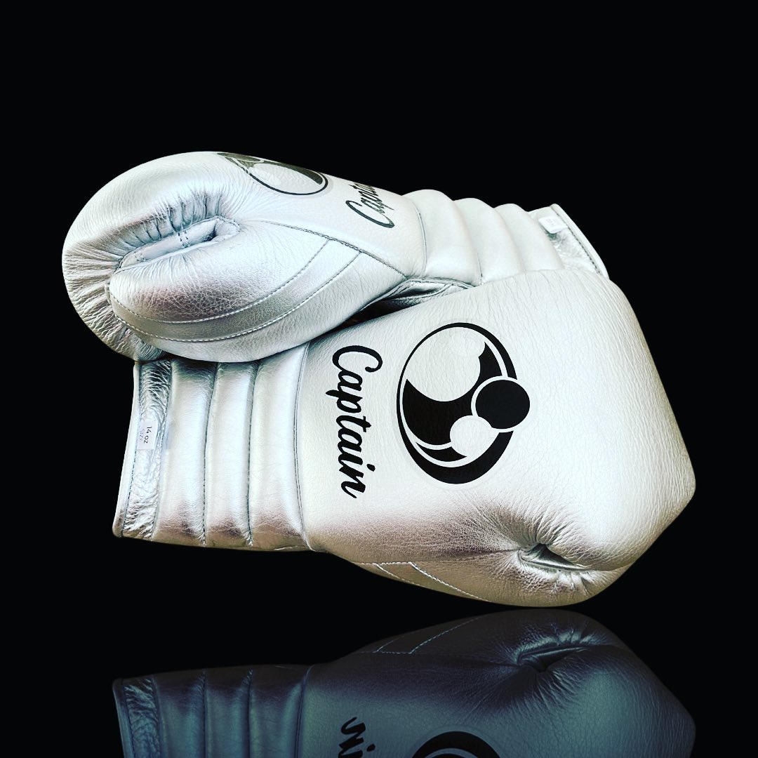 Grant Boxing Gloves in Silver colorway - Professional Lace-Up training gloves
