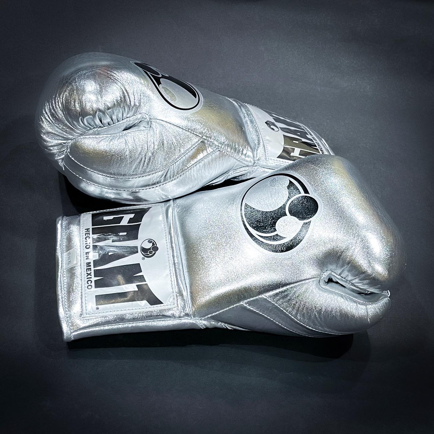 Grant Boxing Gloves in Silver colorway - Professional Lace-Up training gloves