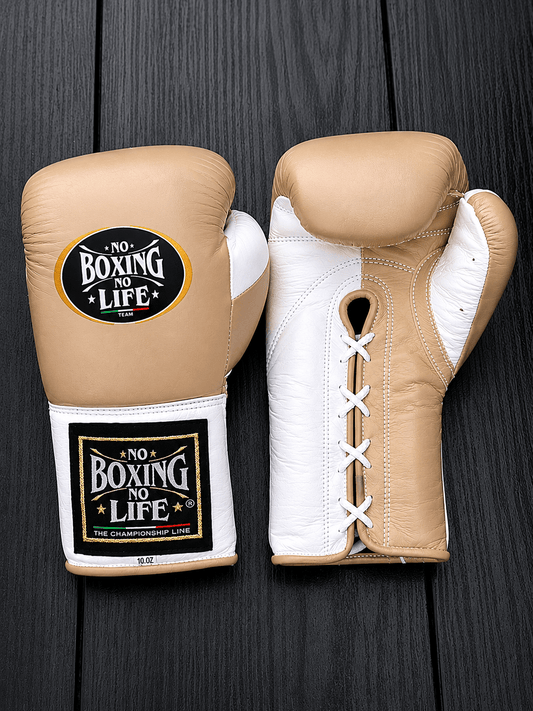 No Boxing No Life Boxing Gloves Beige/White Custom