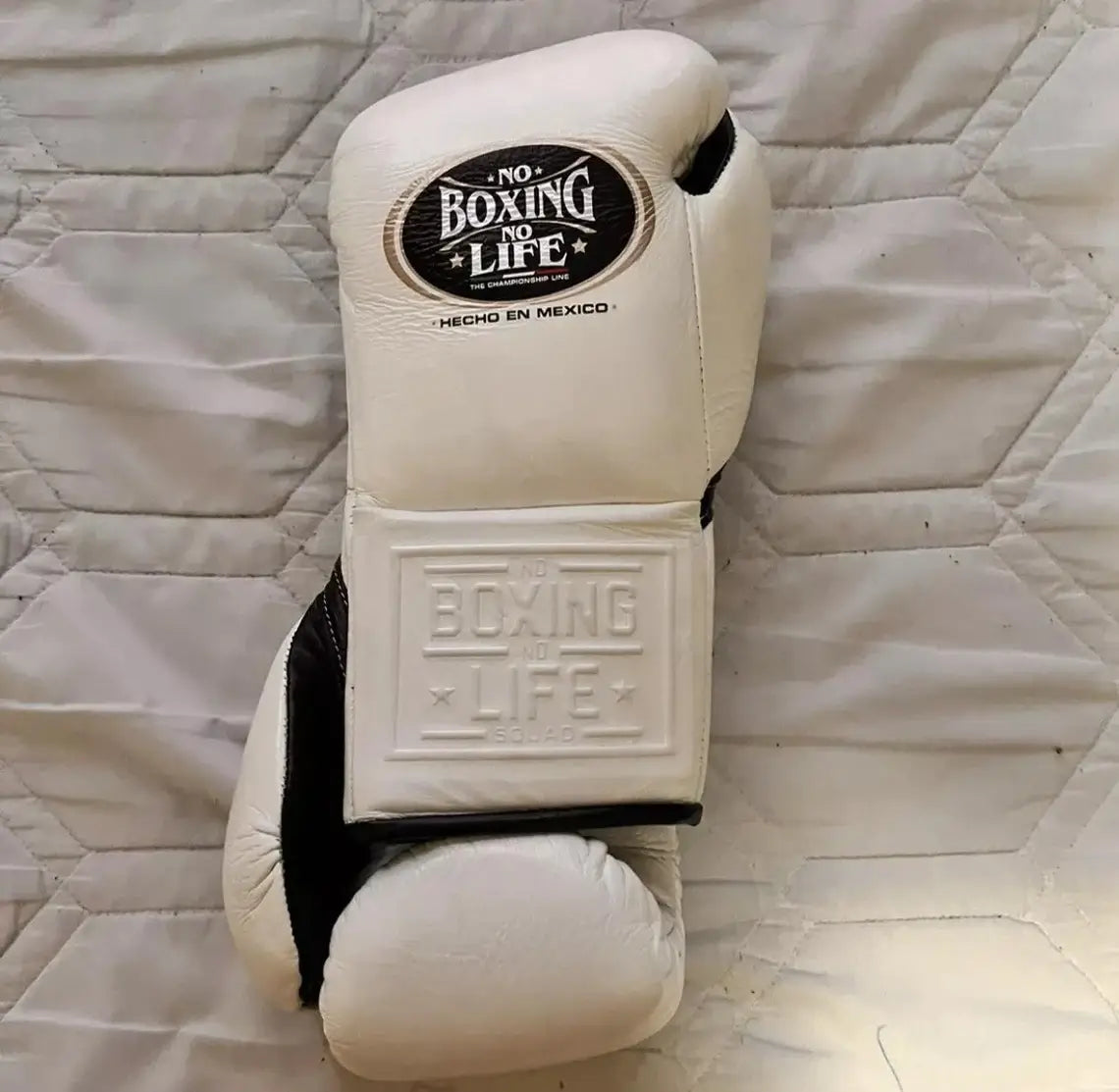 No Boxing No Life Boxing Gloves Beige Lace-Up